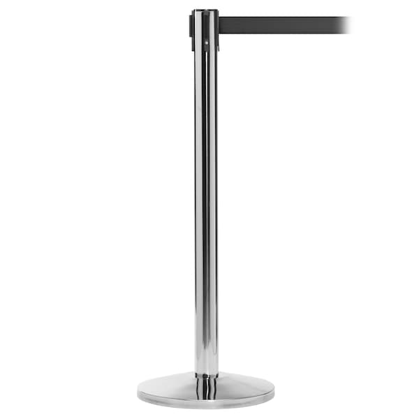 Queue Solutions QueueMaster 550, Polished Stainless Post, 11' Yellow Belt QM550PS-YW110